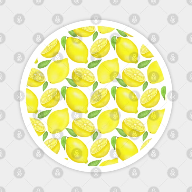 Sicilian Lemons pattern Magnet by Juliana Costa